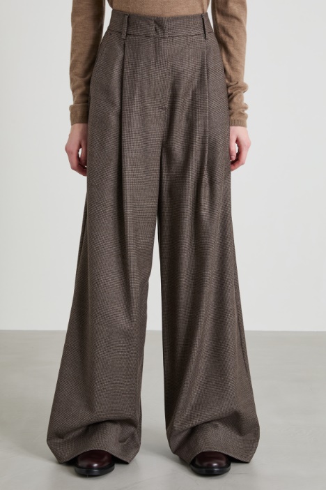 Pantaloni palazzo in flanella