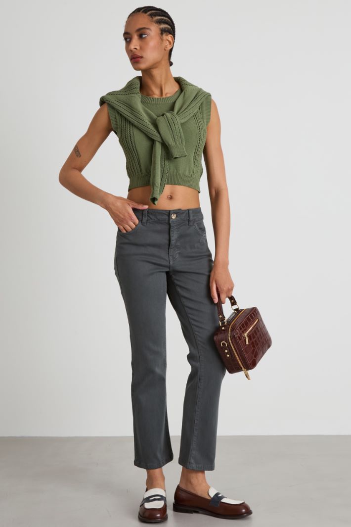 Flare gabardine trousers Intrend