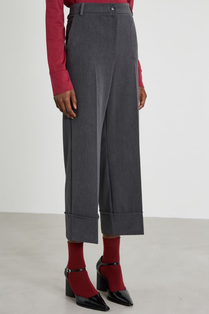 Pantaloni dritti con risvolto Intrend - 2