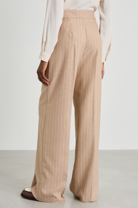 Pantaloni in gabardina gessata