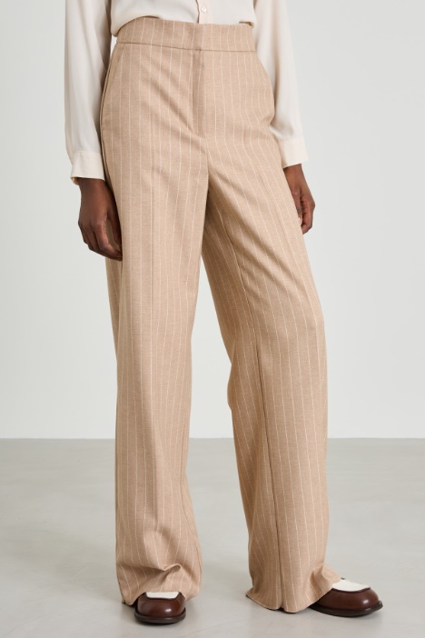 Pantaloni in gabardina gessata