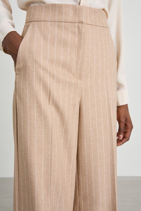 Pantaloni in gabardina gessata