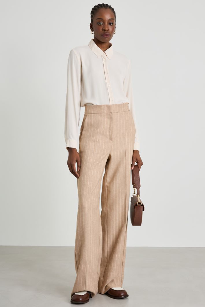Pantaloni in gabardina gessata