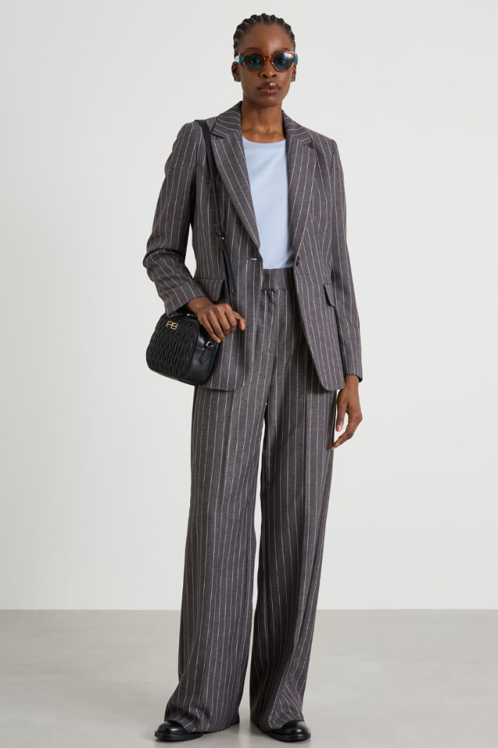 Pantaloni in gabardina gessata