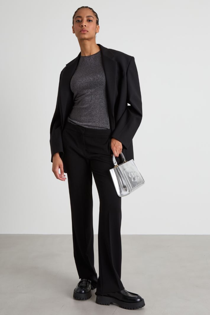 Pantaloni in twill con piega Intrend
