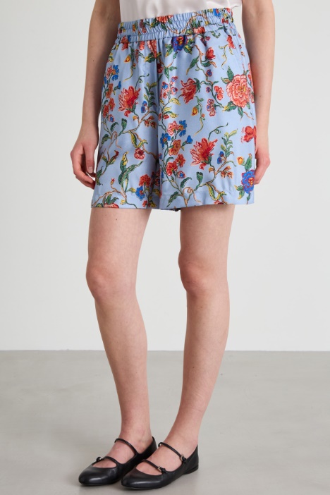Bermuda in twill di seta