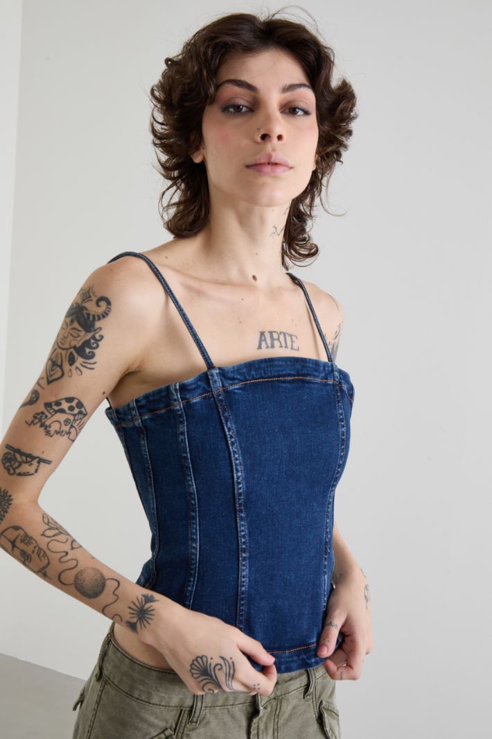 Top bustier in denim Intrend