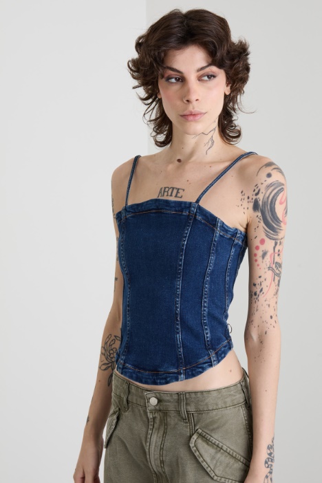 Top bustier in denim