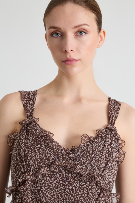 Top in georgette con rouches