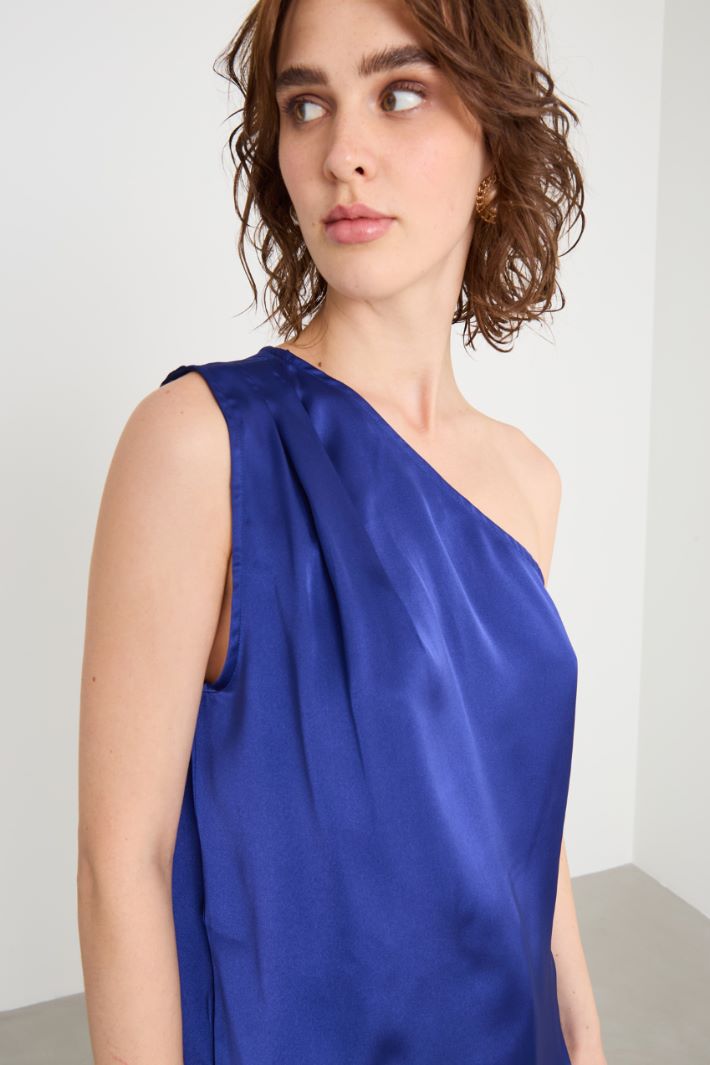 One shoulder top with scarf Intrend - 3