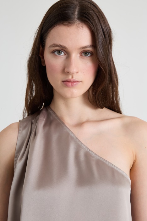 Top monospalla con foulard