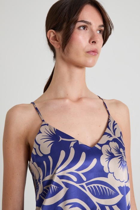 Top in raso stampato