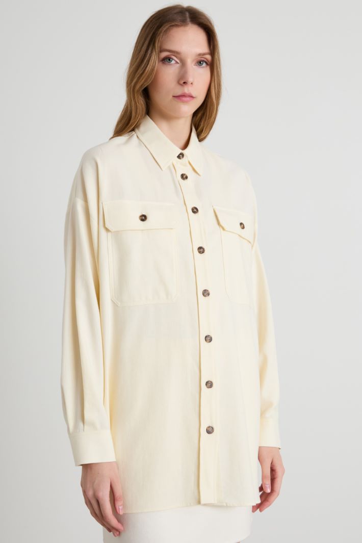 Oversized cotton flannel jacket Intrend