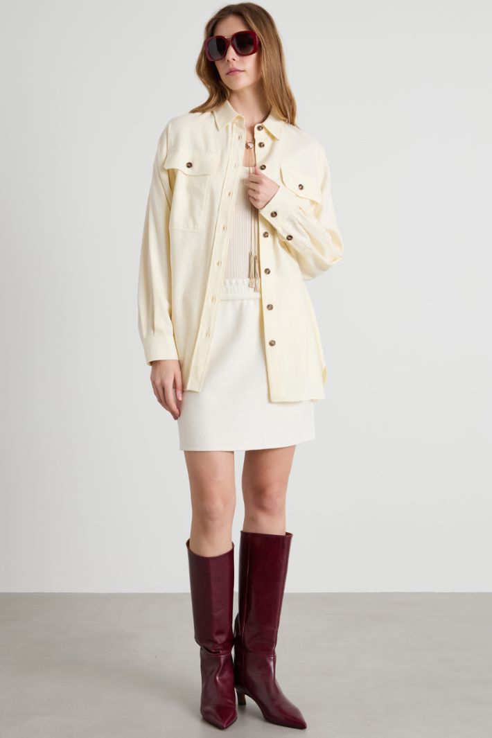 Oversized cotton flannel jacket Intrend - 3
