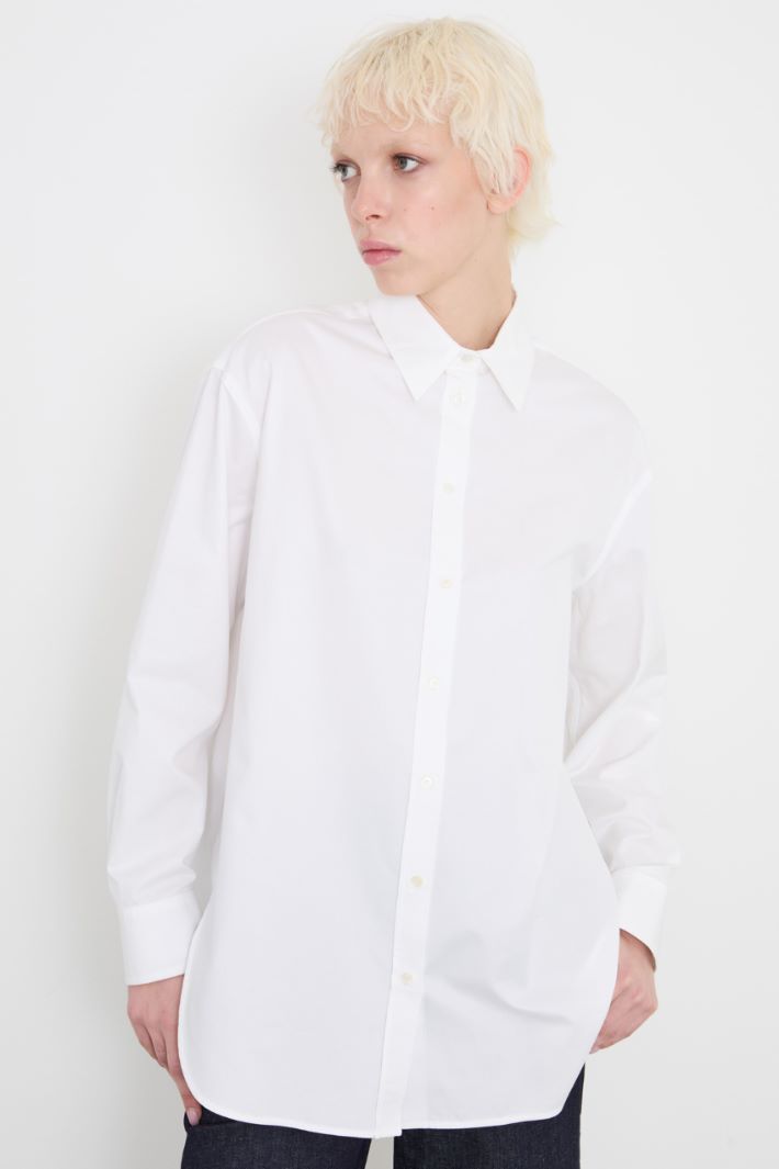 Oversized cotton twill shirt Intrend