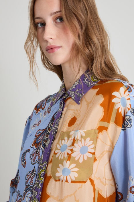 Camicia in crépe a fantasia