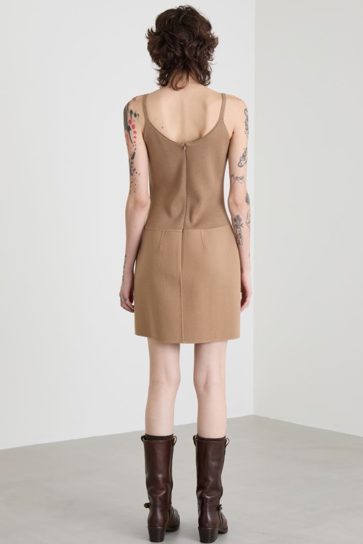 Vestido bimaterial de pura lana Intrend - 3