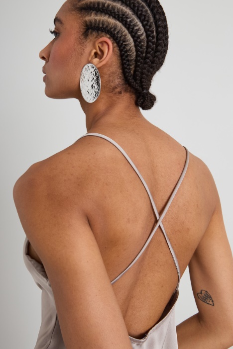 Vestido lencero con drapeado