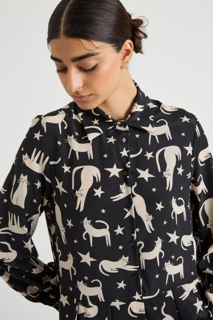 Silk shirt dress Intrend - 4