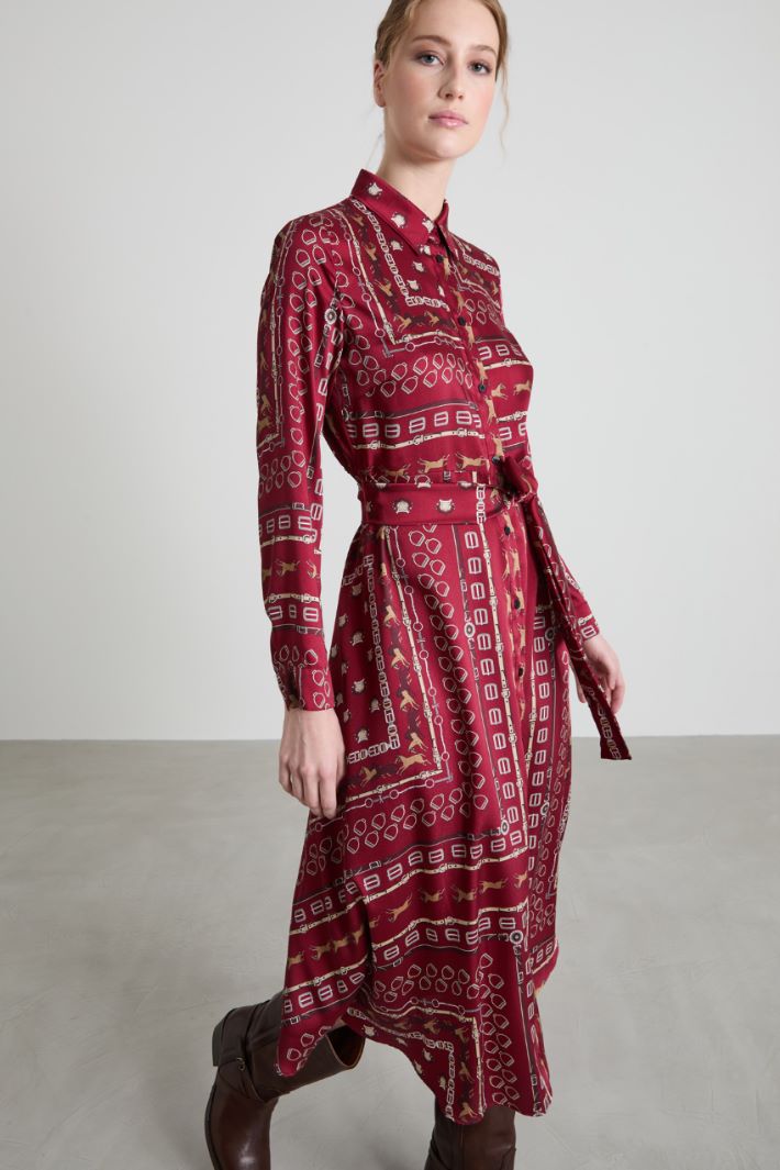 Belted twill shirt dress Intrend - 2