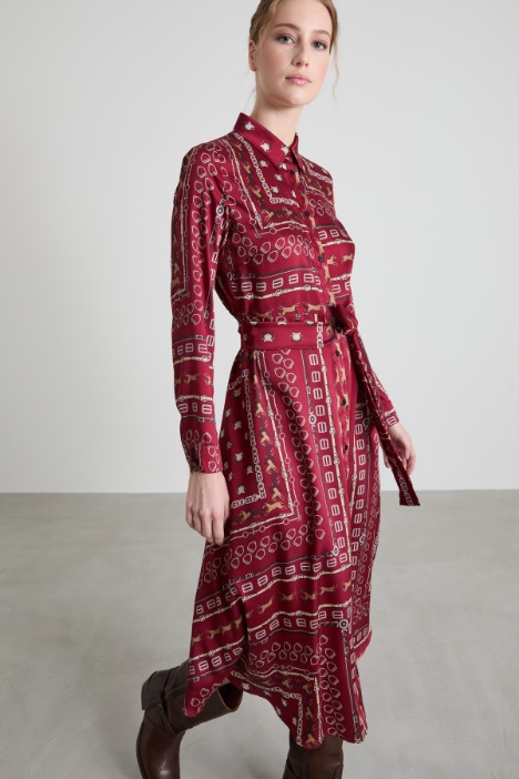 Chemisier in twill con fusciacca