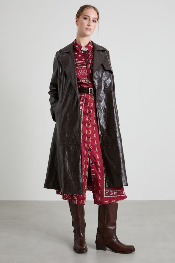 Belted twill shirt dress Intrend