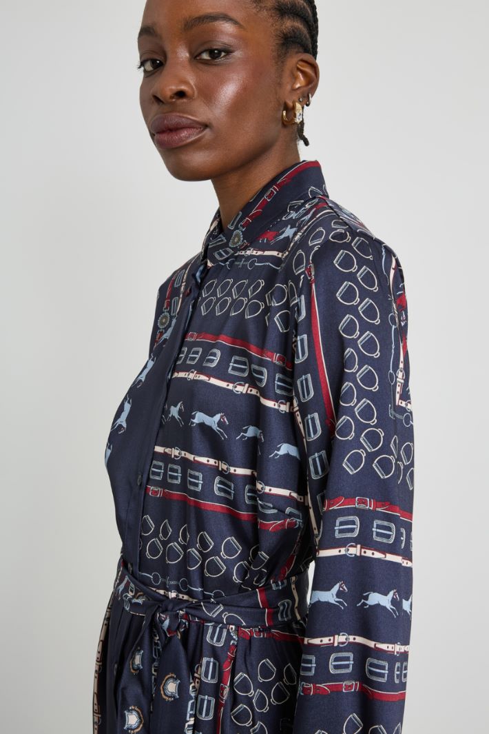Belted twill shirt dress Intrend - 4