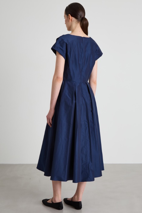 Abito midi in taffetà