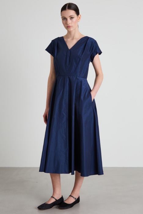 Abito midi in taffetà