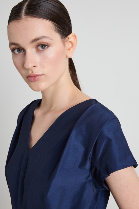 Abito midi in taffetà