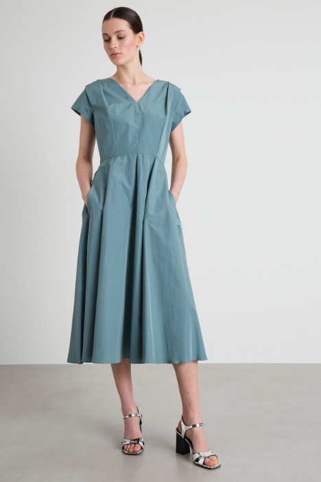Abito midi in taffetà