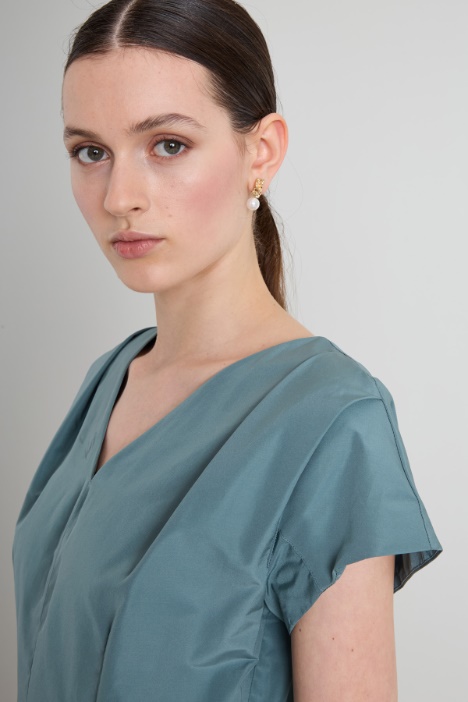 Abito midi in taffetà