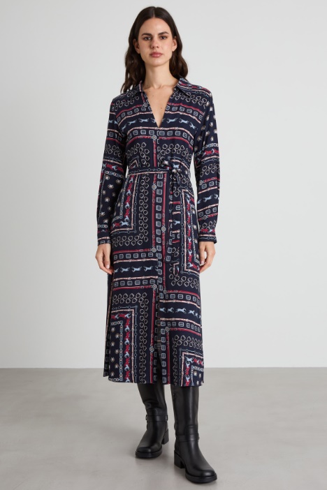 Abito in twill a fantasia