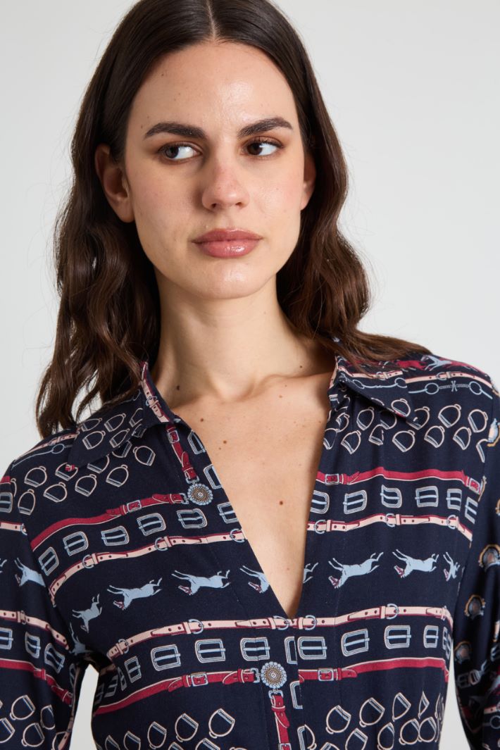 Patterned twill dress Intrend - 4