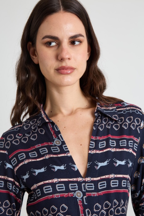 Abito in twill a fantasia