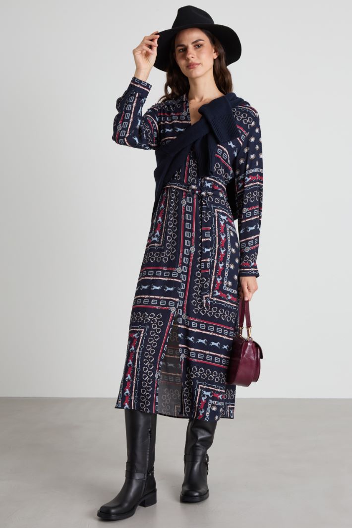Patterned twill dress Intrend
