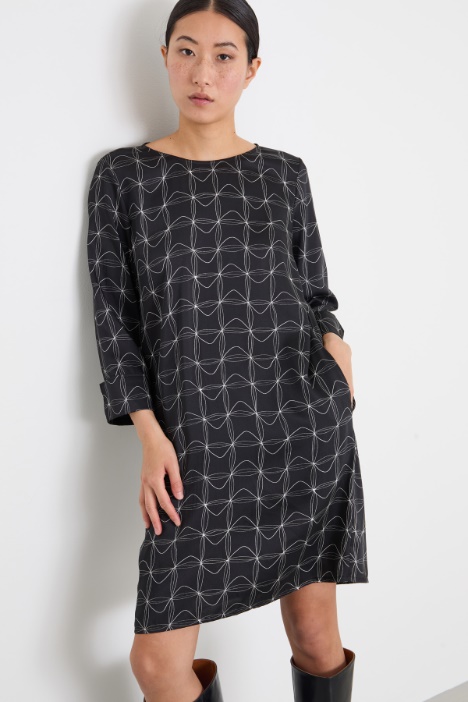 Vestido corto de sarga