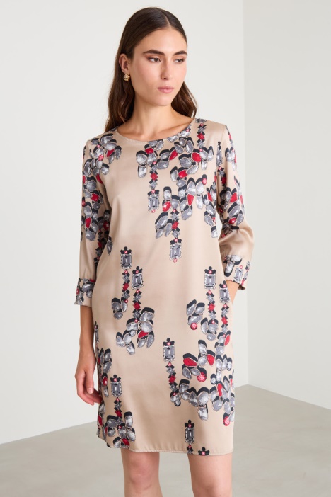 Abito corto in twill