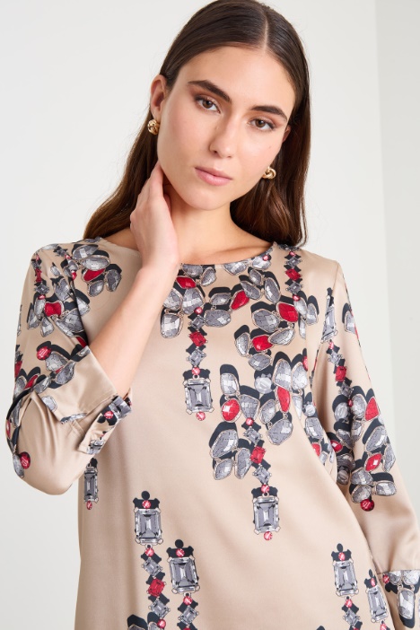 Abito corto in twill