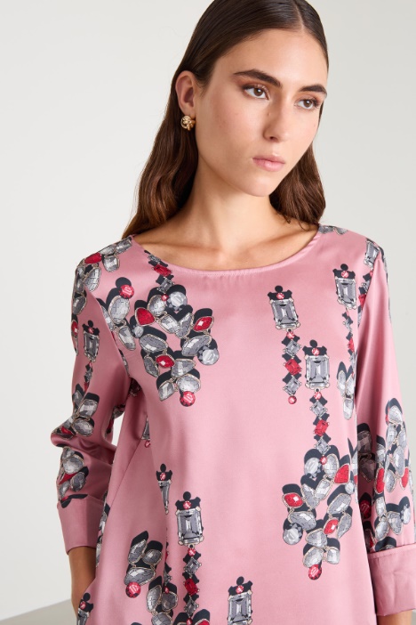 Abito corto in twill