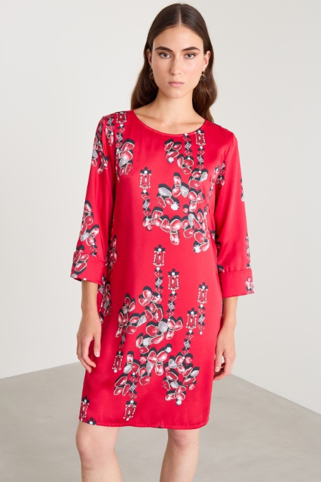 Abito corto in twill