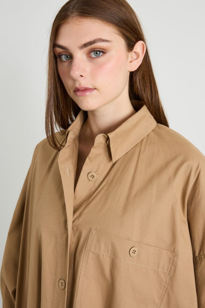 Cotton canvas shirt dress Intrend - 4