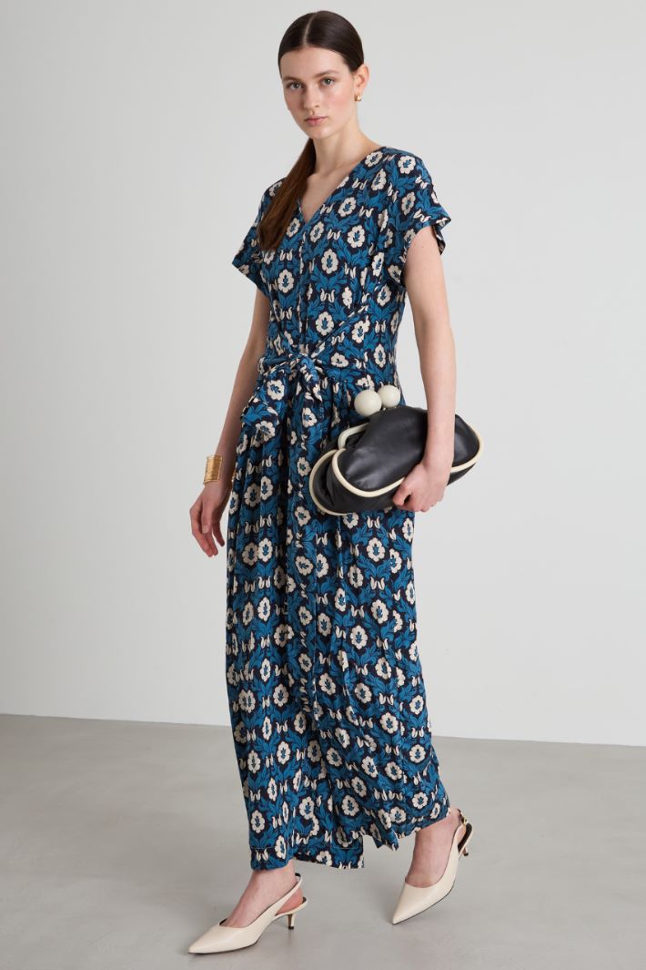 Printed silk crepe jumpsuit Intrend