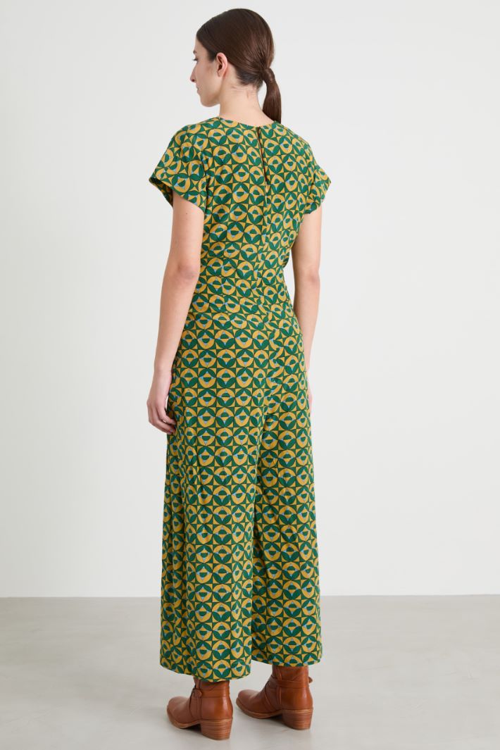 Printed silk crepe jumpsuit Intrend - 3