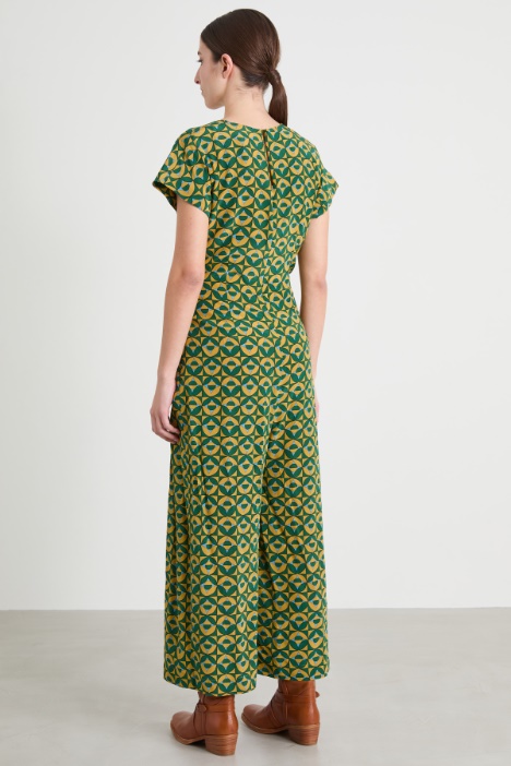 Tuta in crêpe di seta stampata