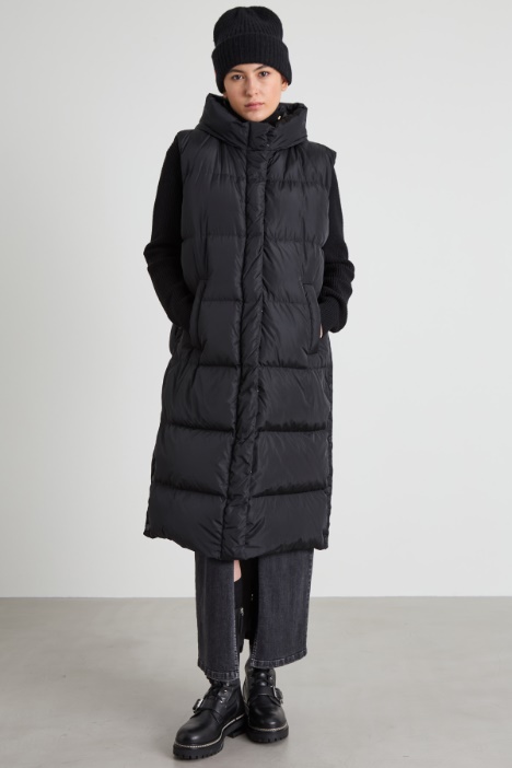 Gilet lungo in taffetà antigoccia