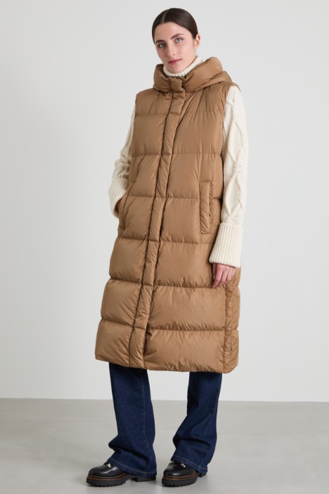 Gilet lungo in taffetà antigoccia