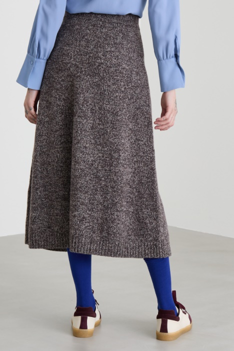 Falda évasé de lana