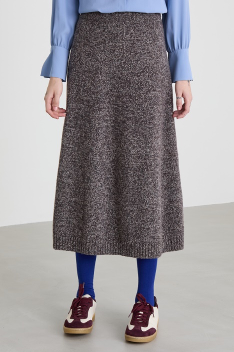 Falda évasé de lana