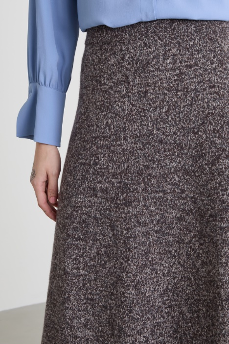 Falda évasé de lana